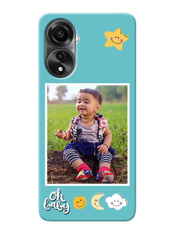 Custom Oppo A78 4G Personalised Phone Cases: Smiley Kids Stars Design