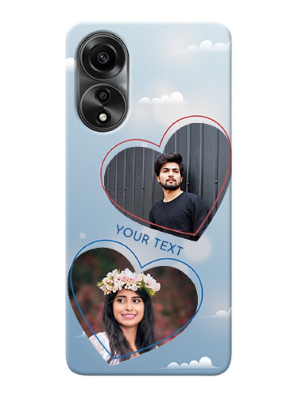Custom Oppo A78 4G Phone Cases: Blue Color Couple Design