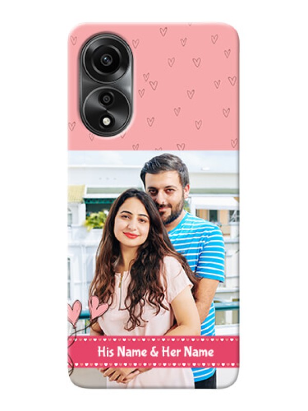 Custom Oppo A78 4G phone back covers: Love Design Peach Color