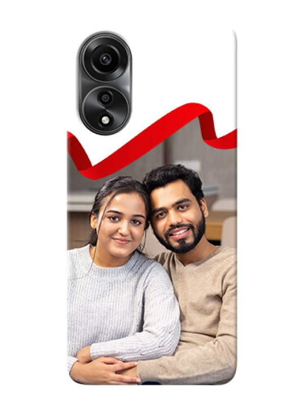Custom Oppo A78 4G custom phone cases: Red Ribbon Frame Design
