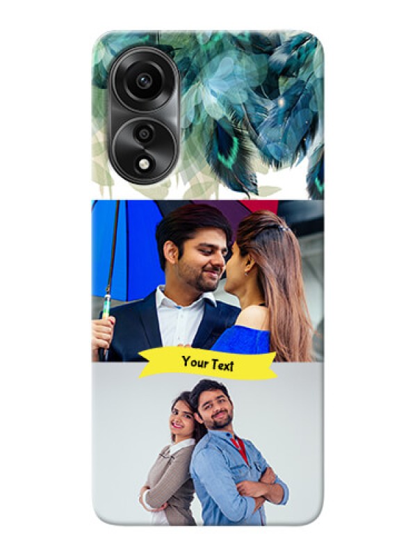 Custom Oppo A78 4G Phone Cases: Image with Boho Peacock Feather Design