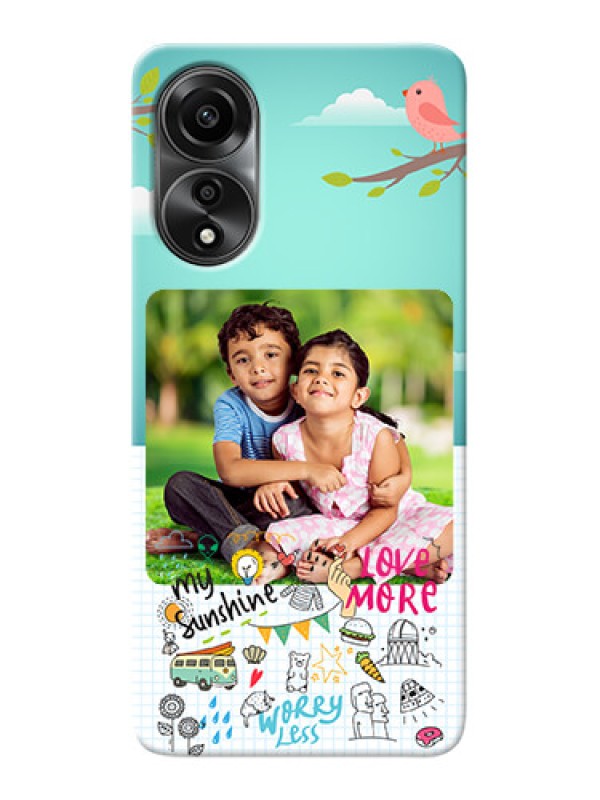 Custom Oppo A78 4G phone cases online: Doodle love Design