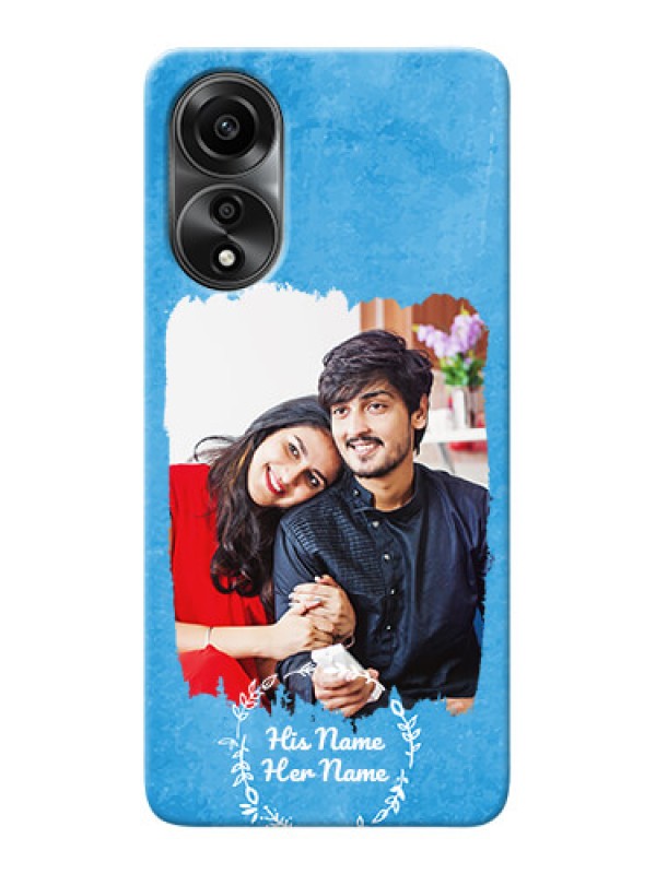 Custom Oppo A78 4G custom mobile cases: Blue Color Vintage Design