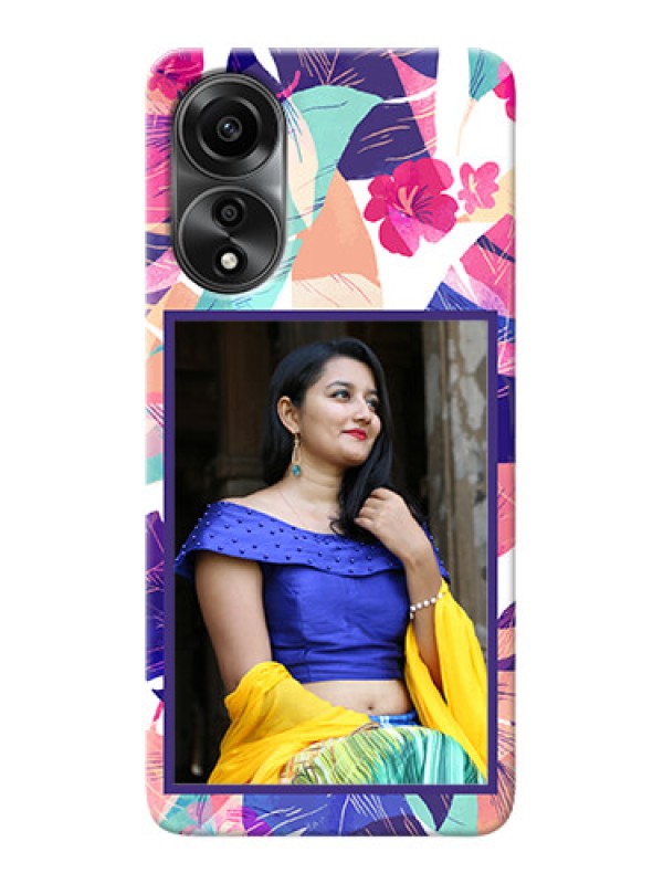 Custom Oppo A78 4G Personalised Phone Cases: Abstract Floral Design