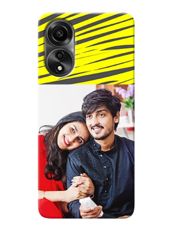 Custom Oppo A78 4G Personalised mobile covers: Yellow Abstract Design