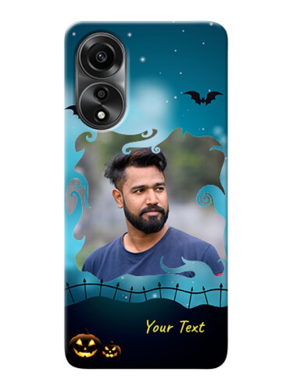 Custom Oppo A78 4G Personalised Phone Cases: Halloween frame design
