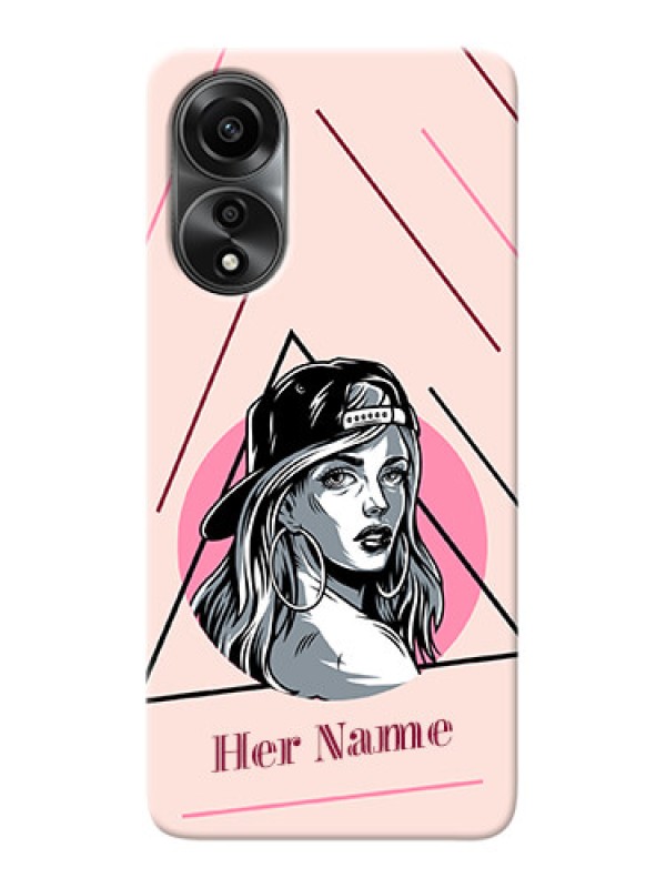 Custom Oppo A78 4G Personalized Phone Case with Rockstar Girl Design