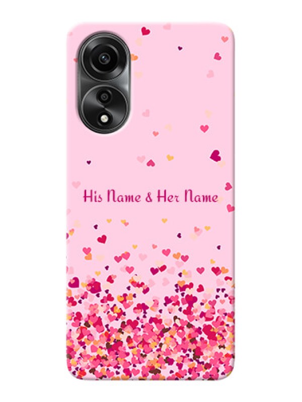 Custom Oppo A78 4G Photo Printing on Case with Floating Hearts Design