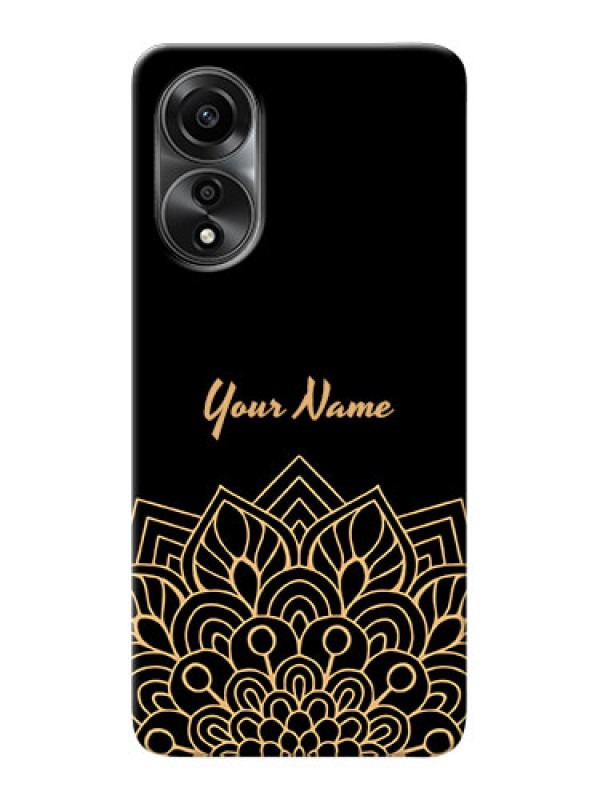 Custom Oppo A78 4G Custom Phone Case with Golden mandala Design