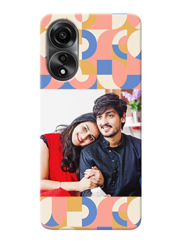 Custom Oppo A78 4G Photo Printing on Case with Semiwithcircle Maze Pattern Design