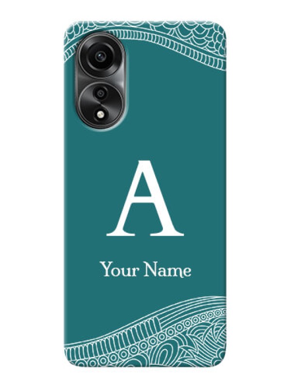 Custom Oppo A78 4G Personalized Phone Case with line art pattern with custom name Design