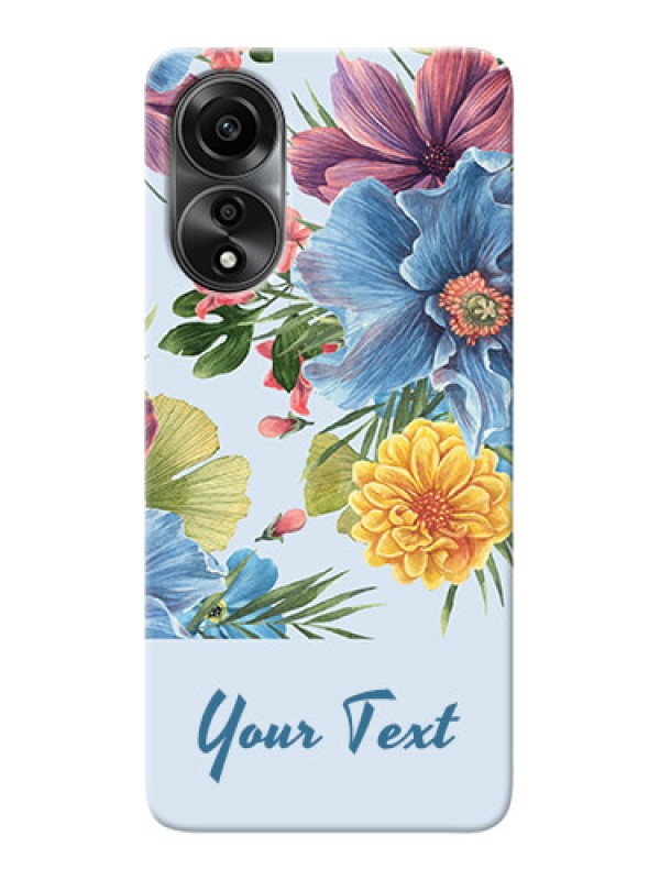 Custom Oppo A78 4G Custom Mobile Case with Stunning Watercolored Flowers Painting Design
