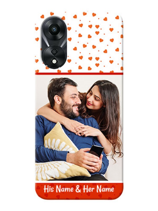 Custom Oppo A78 5G Phone Back Covers: Orange Love Symbol Design