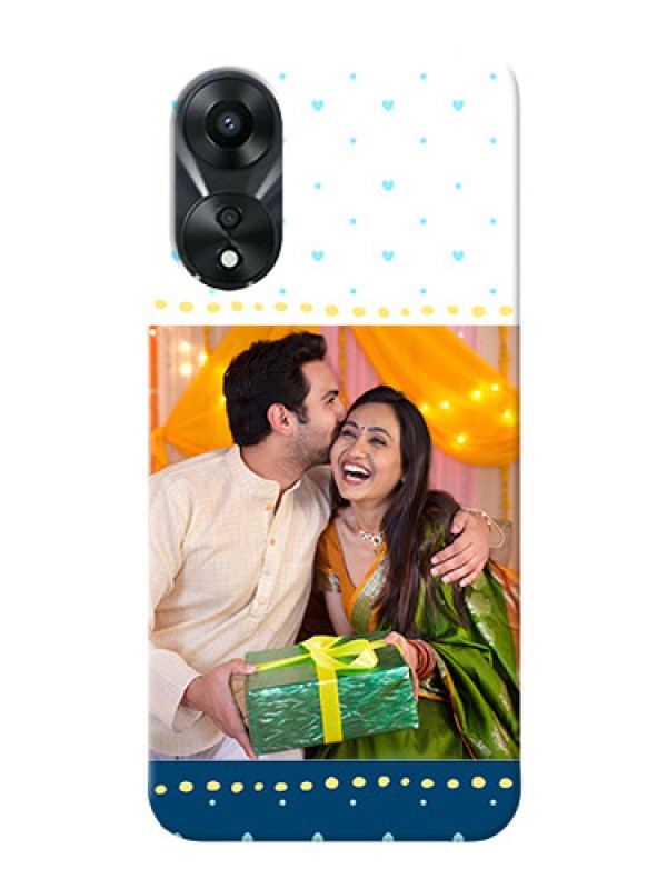 Custom Oppo A78 5G Phone Covers: White and Blue Abstract Design