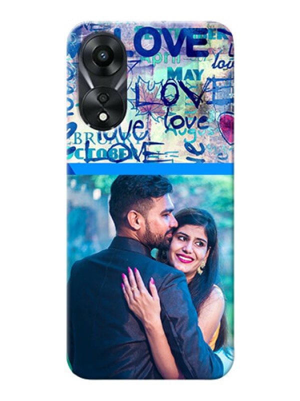 Custom Oppo A78 5G Mobile Covers Online: Colorful Love Design
