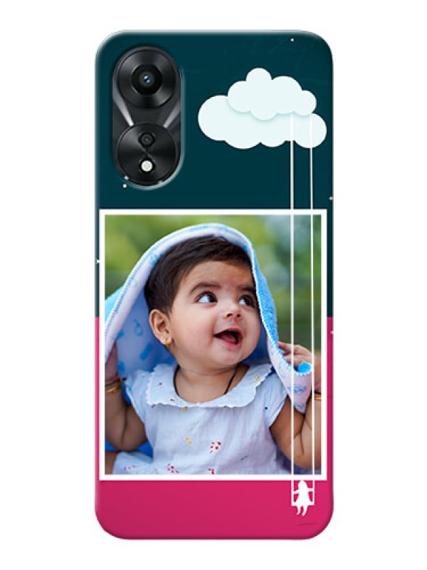 Custom Oppo A78 5G custom phone covers: Cute Girl with Cloud Design