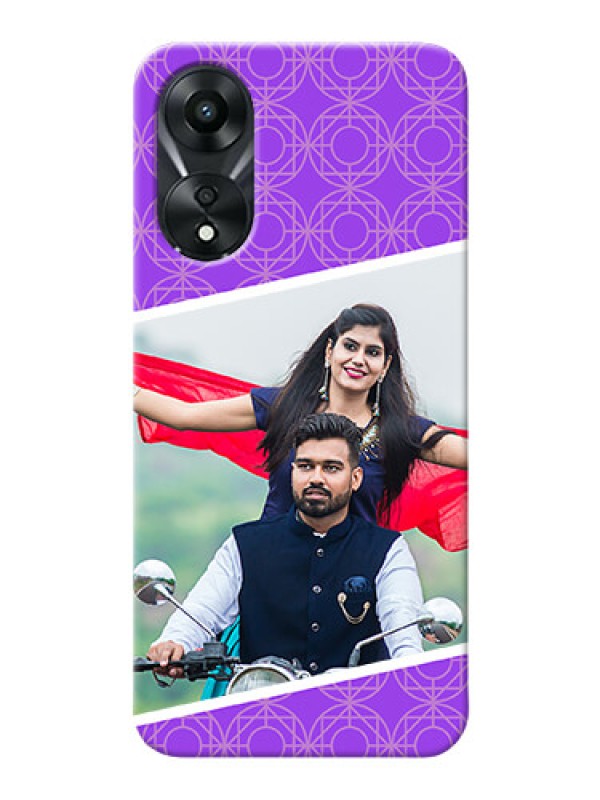 Custom Oppo A78 5G mobile back covers online: violet Pattern Design