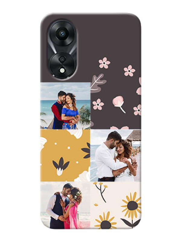 Custom Oppo A78 5G phone cases online: 3 Images with Floral Design