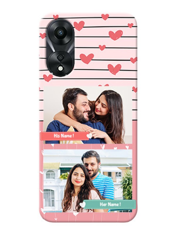 Custom Oppo A78 5G custom mobile covers: Photo with Heart Design