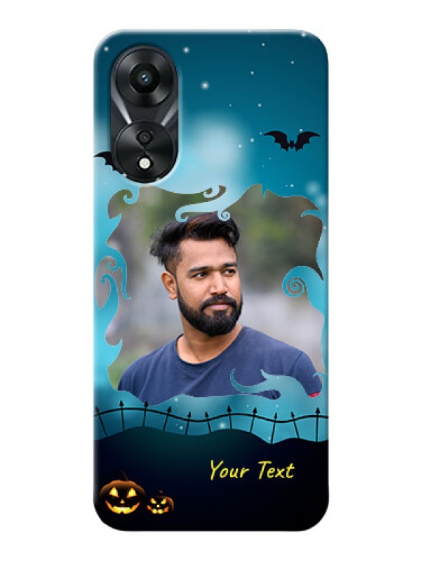 Custom Oppo A78 5G Personalised Phone Cases: Halloween frame design