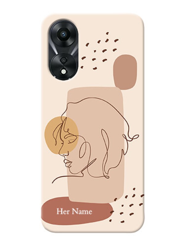 Custom Oppo A78 5G Custom Phone Covers: Calm Woman line art Design