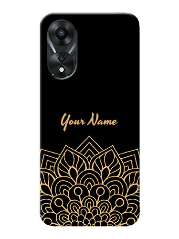 Custom Oppo A78 5G Back Covers: Golden mandala Design
