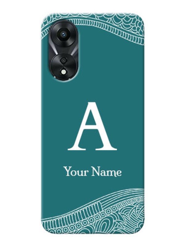 Custom Oppo A78 5G Mobile Back Covers: line art pattern with custom name Design