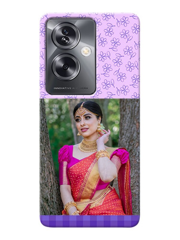 Custom Oppo A79 5G Mobile Cases: Purple Floral Design