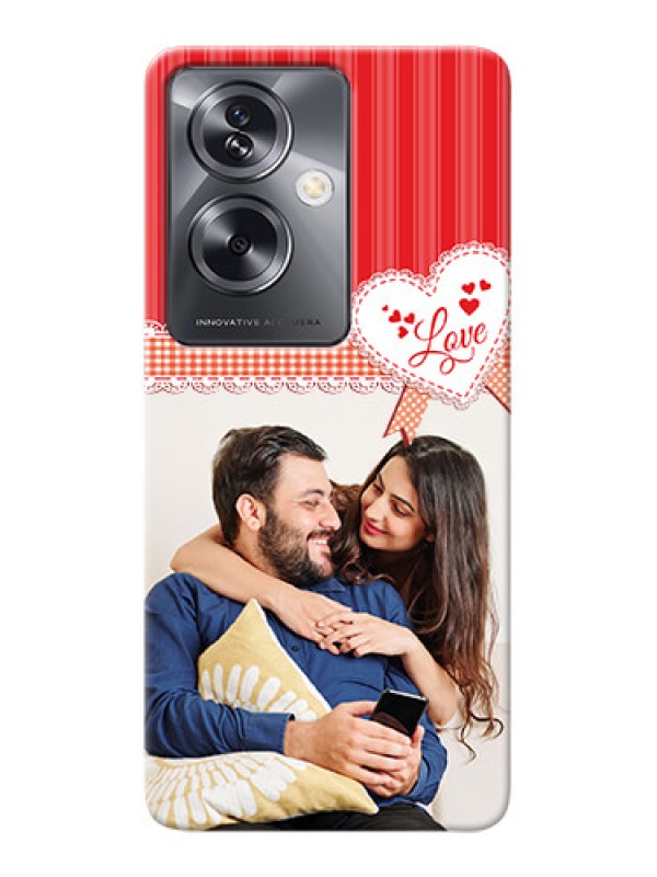 Custom Oppo A79 5G phone cases online: Red Love Pattern Design