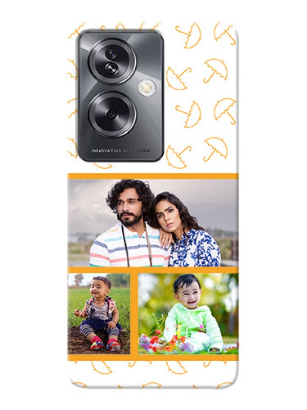 Custom Oppo A79 5G Personalised Phone Cases: Yellow Pattern Design