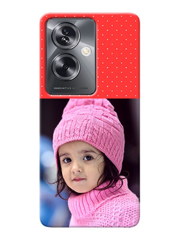 Custom Oppo A79 5G personalised phone covers: Red Pattern Design