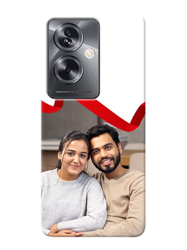 Custom Oppo A79 5G custom phone cases: Red Ribbon Frame Design