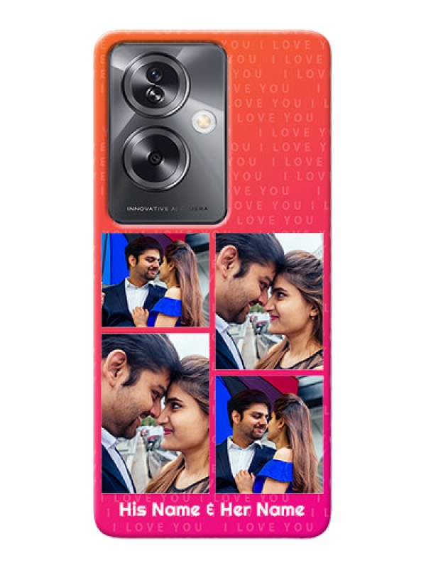 Custom Oppo A79 5G custom back covers: I Love You Pink Design