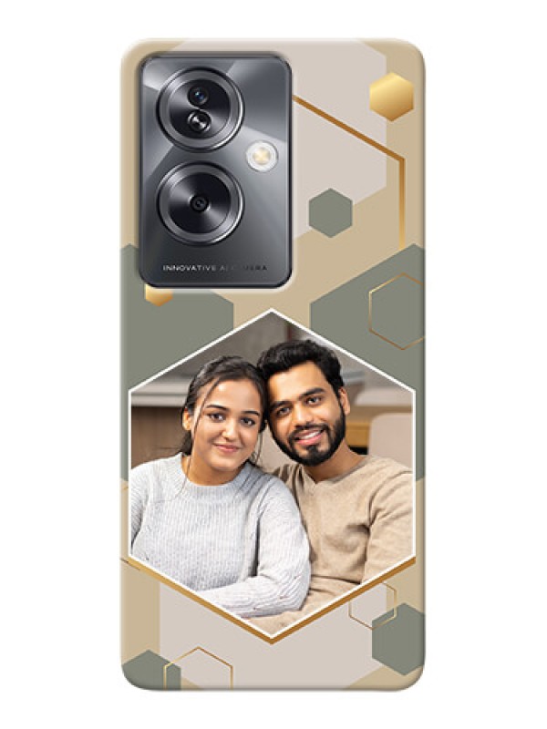 Custom Oppo A79 5G Photo Printing on Case with Stylish Hexagon Pattern Design