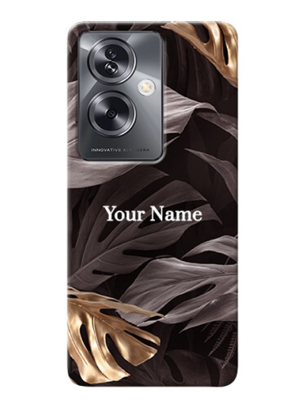 Custom Oppo A79 5G Personalised Phone Case with Wild Leaves digital paint Design