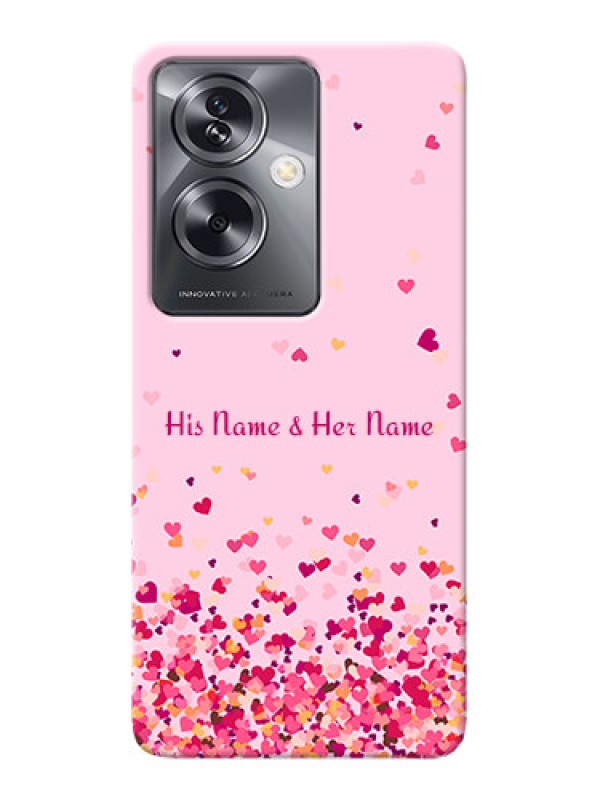 Custom Oppo A79 5G Photo Printing on Case with Floating Hearts Design