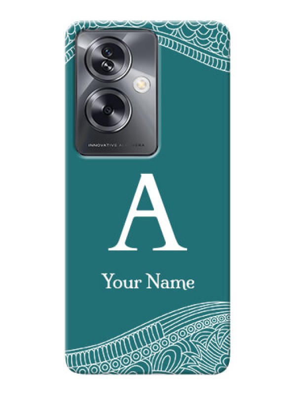 Custom Oppo A79 5G Personalized Phone Case with line art pattern with custom name Design