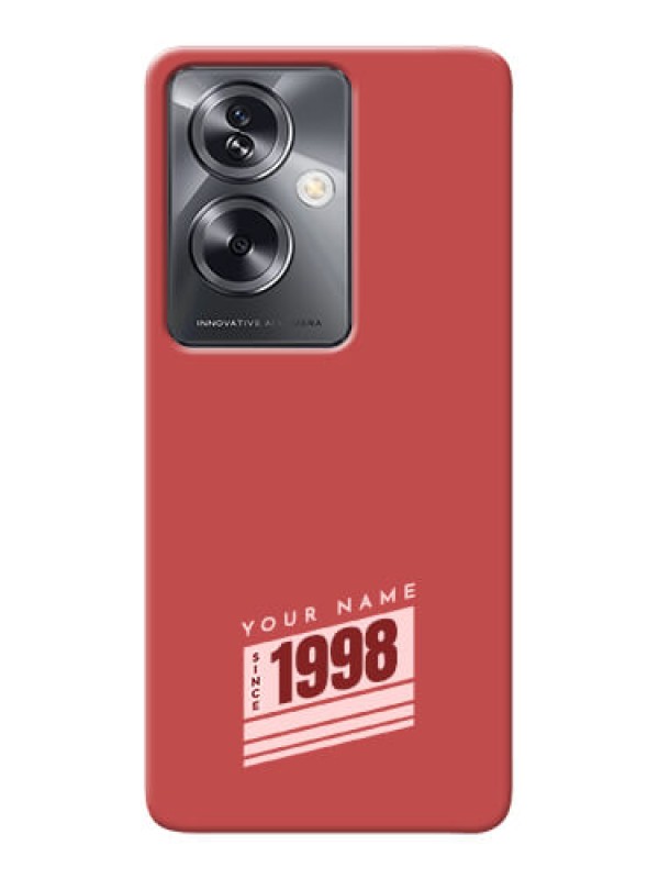 Custom Oppo A79 5G Custom Phone Case with Red custom year of birth Design