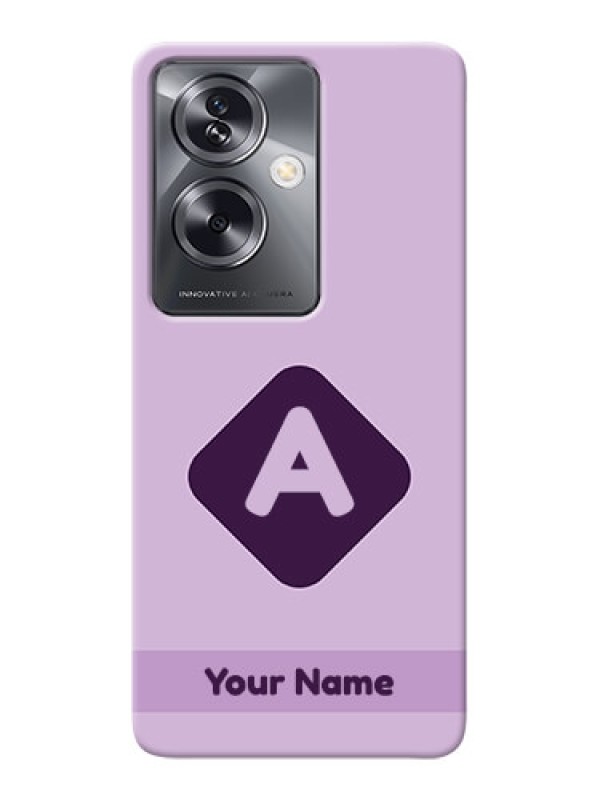 Custom Oppo A79 5G Custom Mobile Case with Custom Letter in curved badge Design
