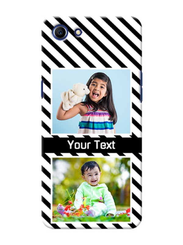 Custom Oppo A83 2 image holder with black and white stripes Design
