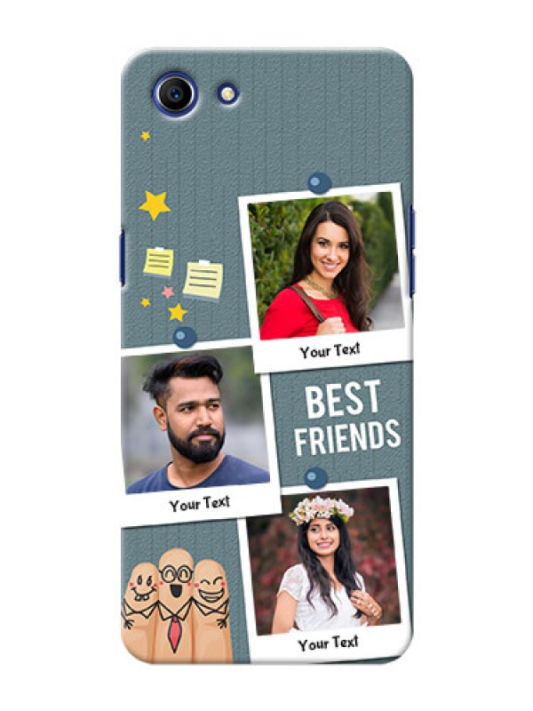 Custom Oppo A83 3 image holder with sticky frames and friendship day wishes Design