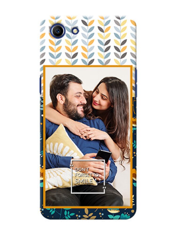 Custom Oppo A83 seamless and floral pattern design with smile quote Design