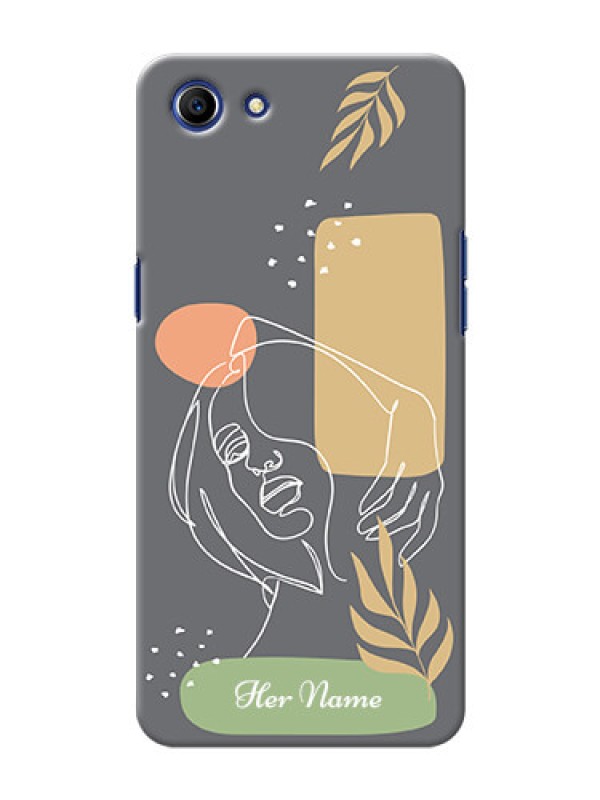 Custom Oppo A83 Phone Back Covers: Gazing Woman line art Design