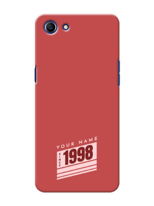 Custom Oppo A83 Phone Back Covers: Red custom year of birth Design