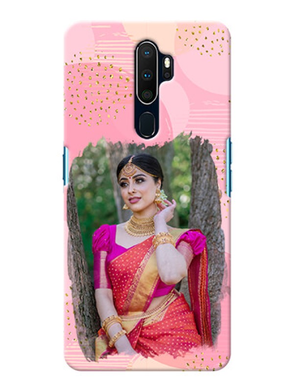 Custom Oppo A9 2020 Phone Covers for Girls: Gold Glitter Splash Design