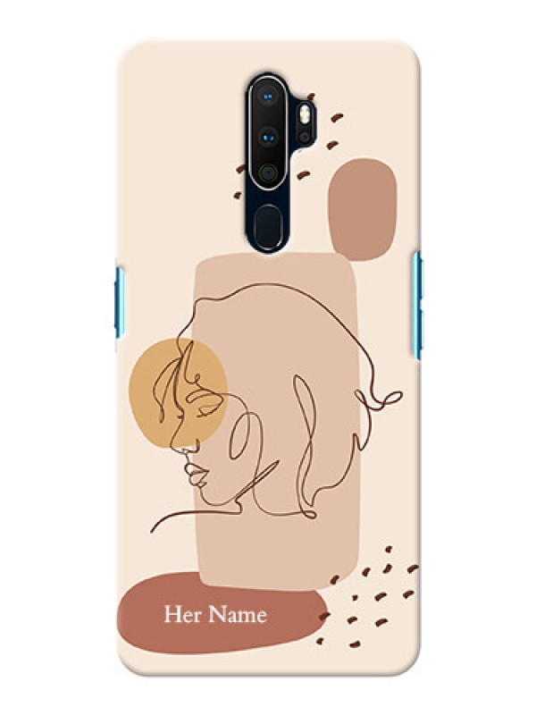 Custom Oppo A9 2020 Custom Phone Covers: Calm Woman line art Design
