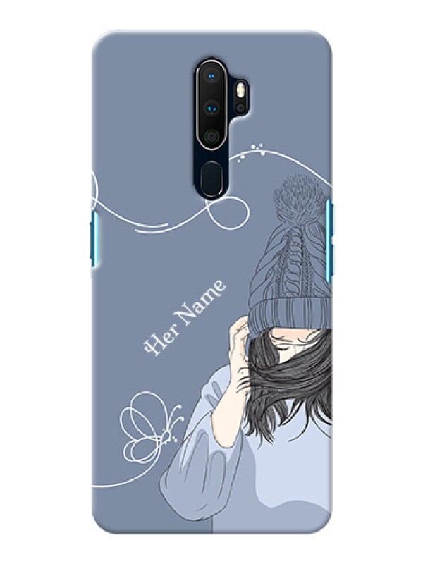 Custom Oppo A9 2020 Custom Mobile Case with Girl in winter outfit Design