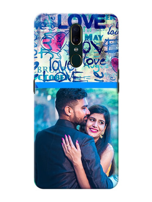 Custom Oppo A9 Mobile Covers Online: Colorful Love Design