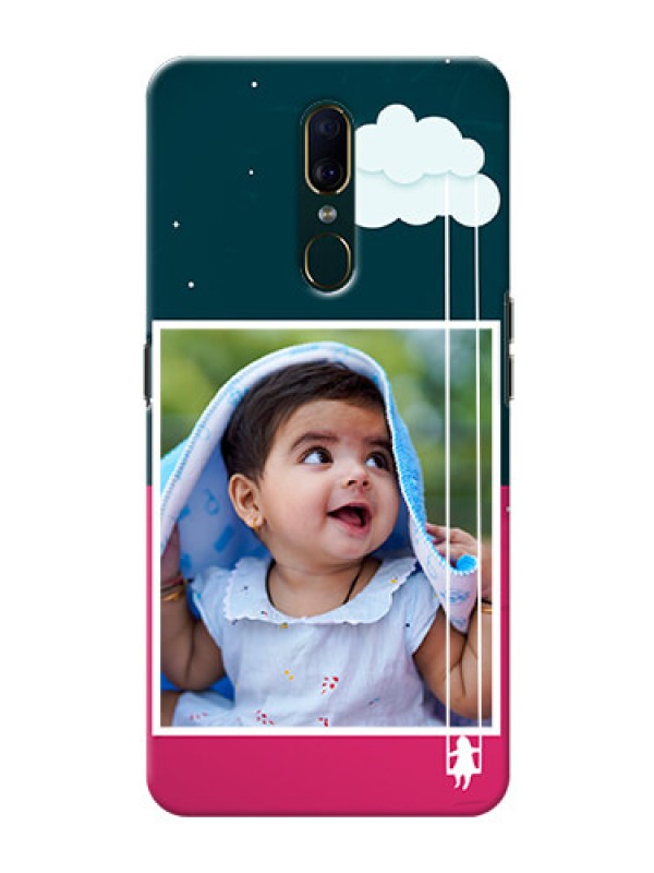 Custom Oppo A9 custom phone covers: Cute Girl with Cloud Design