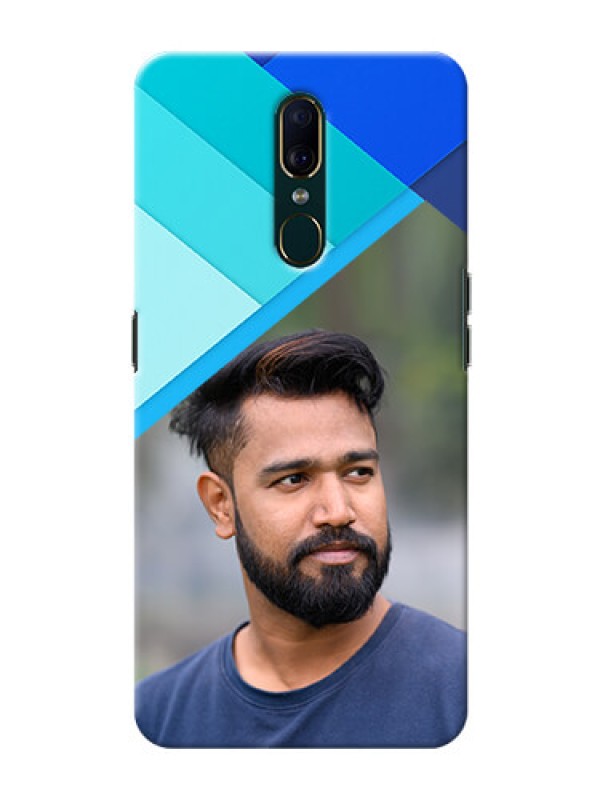 Custom Oppo A9 Phone Cases Online: Blue Abstract Cover Design